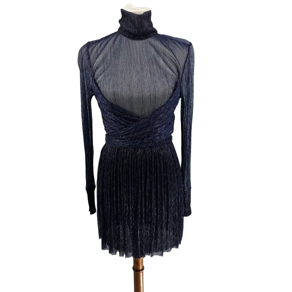 Sabina Musayev Sheer Navy Dress M - Picture 3 of 15